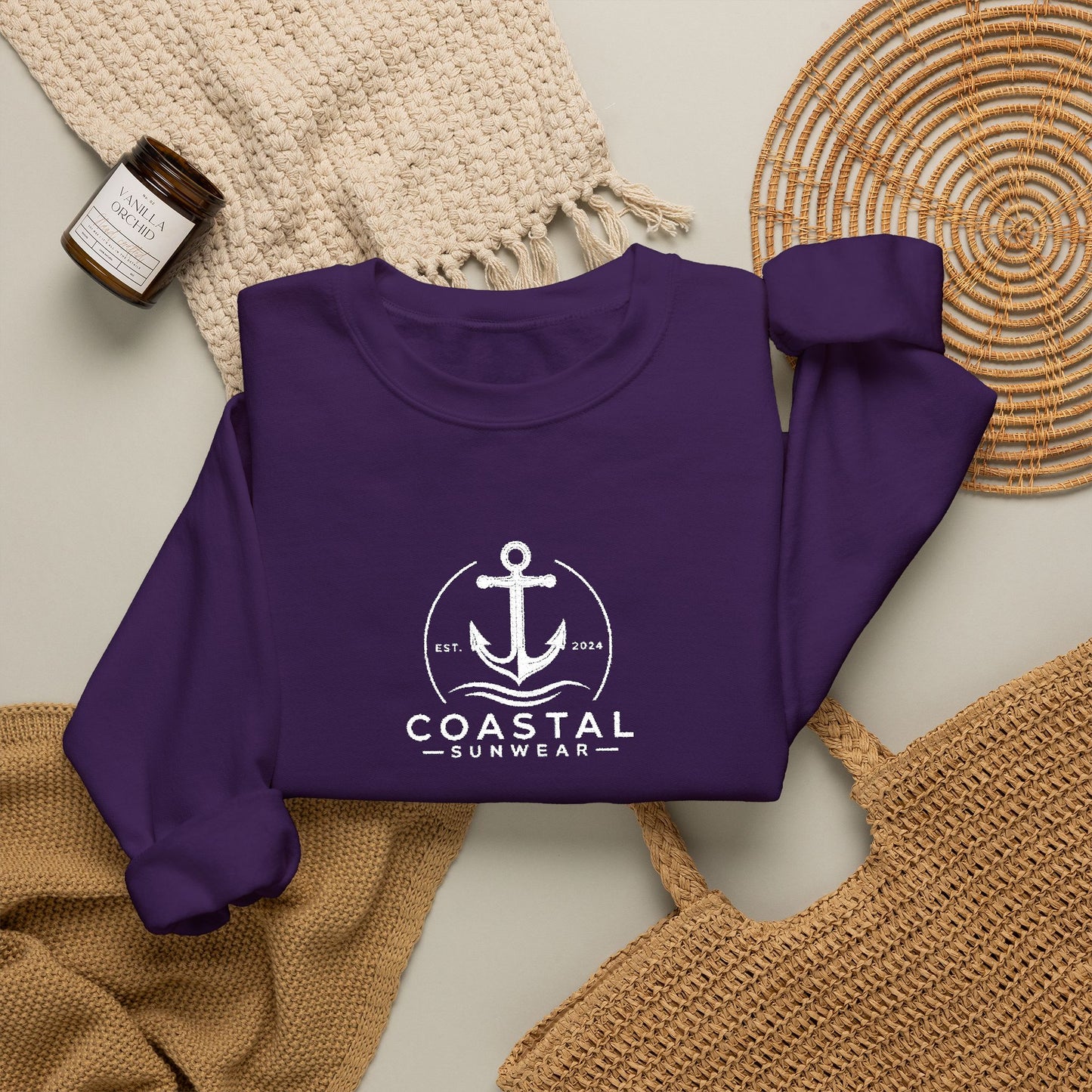 Coastal Embroidered Gildan Crewneck Sweatshirt