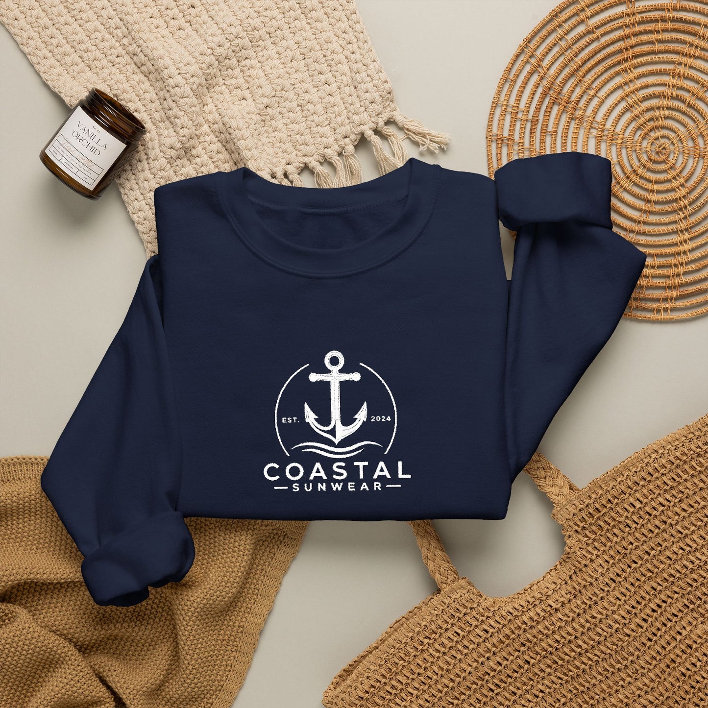 Coastal Embroidered Gildan Crewneck Sweatshirt