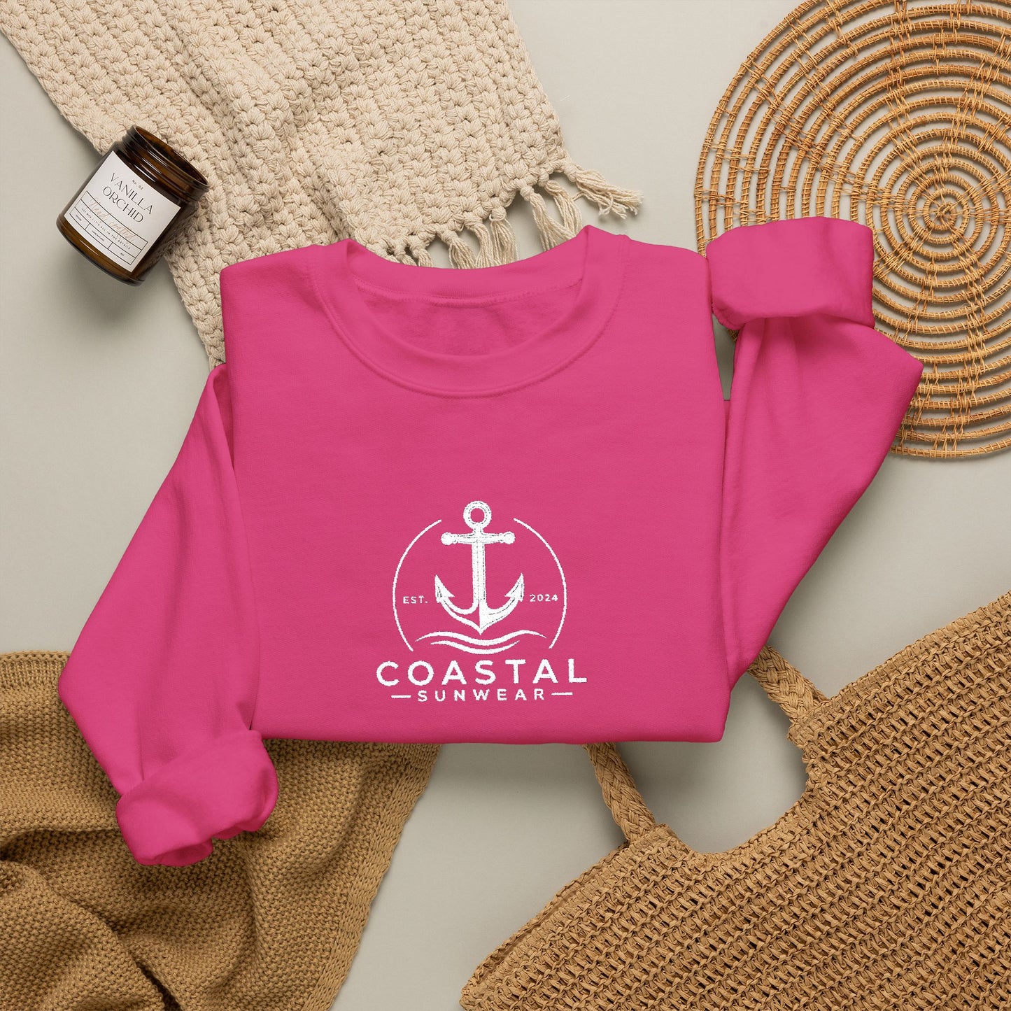 Coastal Embroidered Gildan Crewneck Sweatshirt
