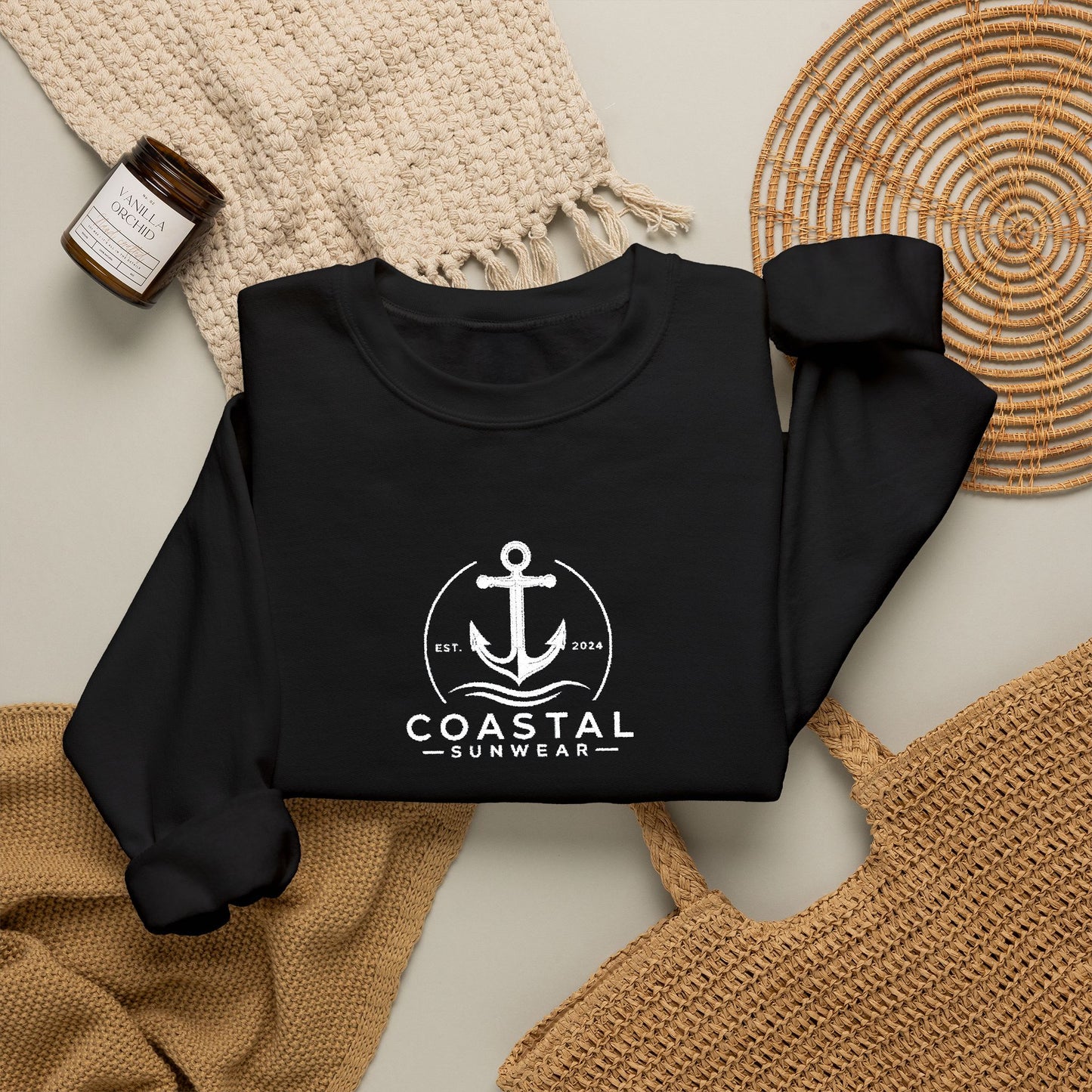 Coastal Embroidered Gildan Crewneck Sweatshirt