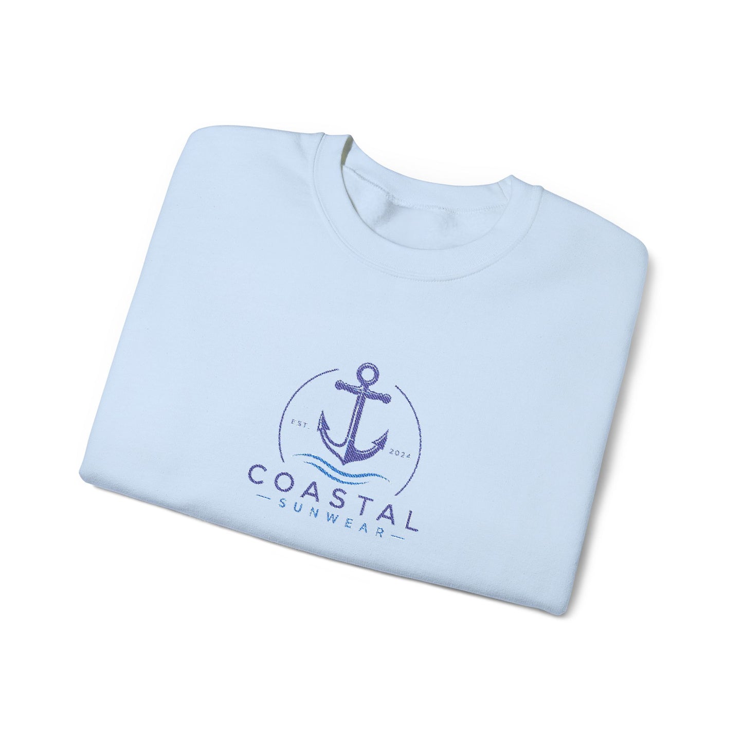 Coastal Embroidered Crewneck Gildan Sweatshirt
