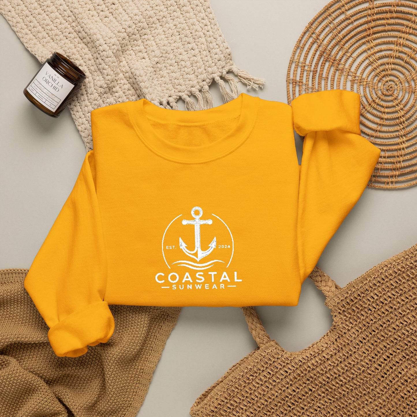 Coastal Embroidered Gildan Crewneck Sweatshirt