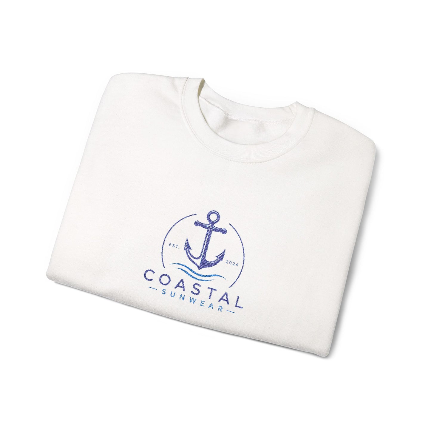 Coastal Embroidered Crewneck Gildan Sweatshirt