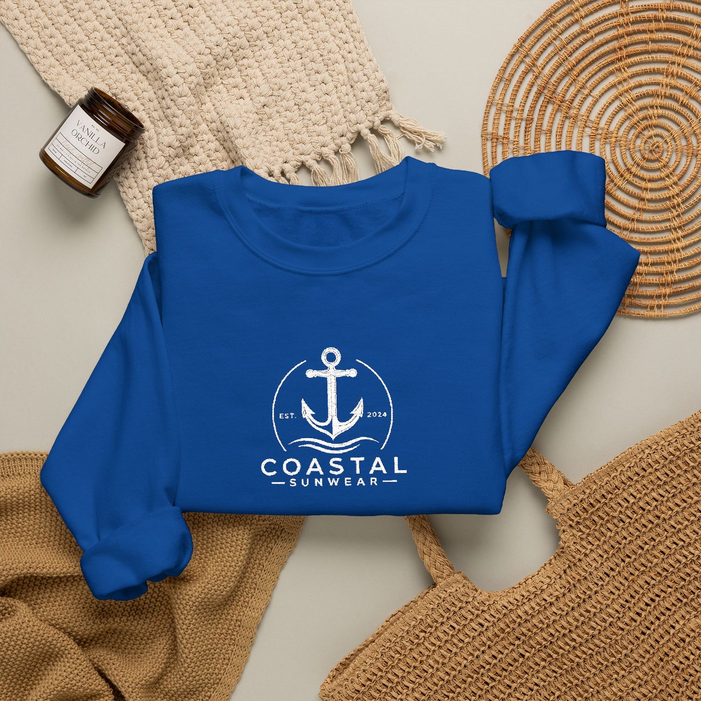 Coastal Embroidered Gildan Crewneck Sweatshirt