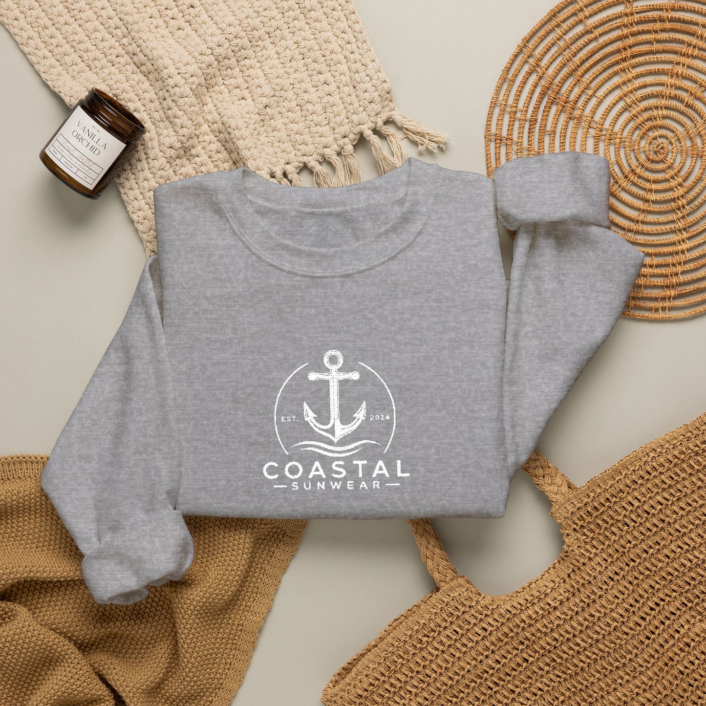 Coastal Embroidered Gildan Crewneck Sweatshirt