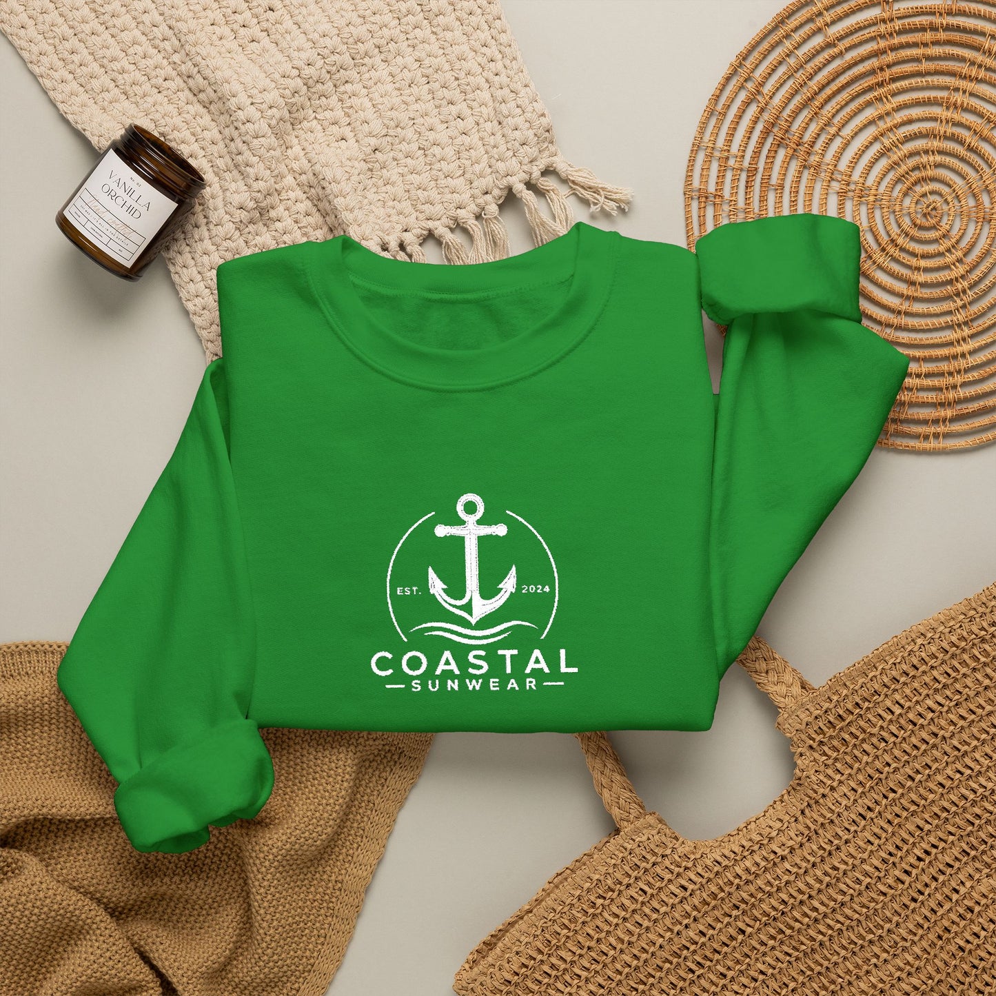Coastal Embroidered Gildan Crewneck Sweatshirt